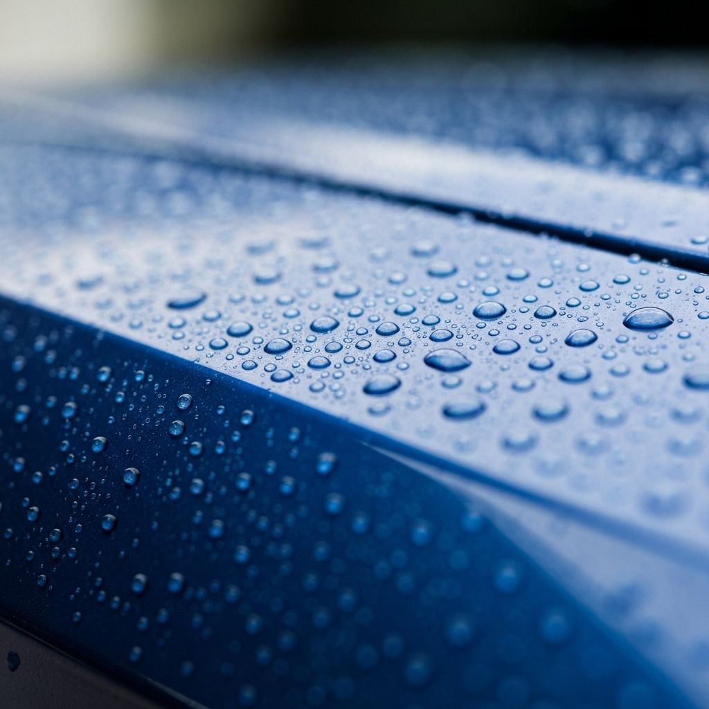 Ceramic coating water beading effect