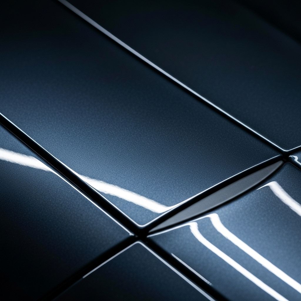 Luxury car paint correction and ceramic coating close-up